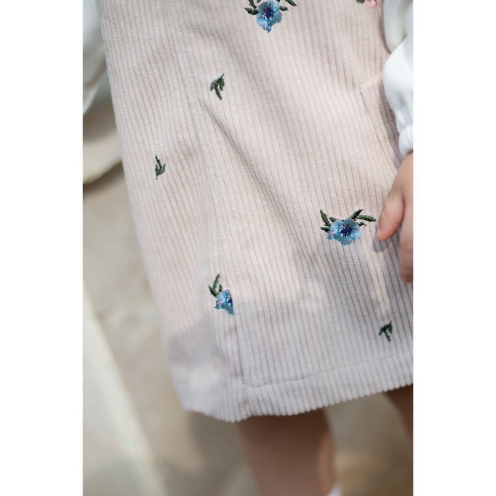 Baby Girls Cotton/Velvet 2-Piece Outfit Set – Coffee/Baby Blue