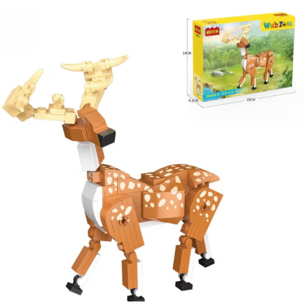Cogo Wild Zone Deer Building Block Set – 113 Pcs