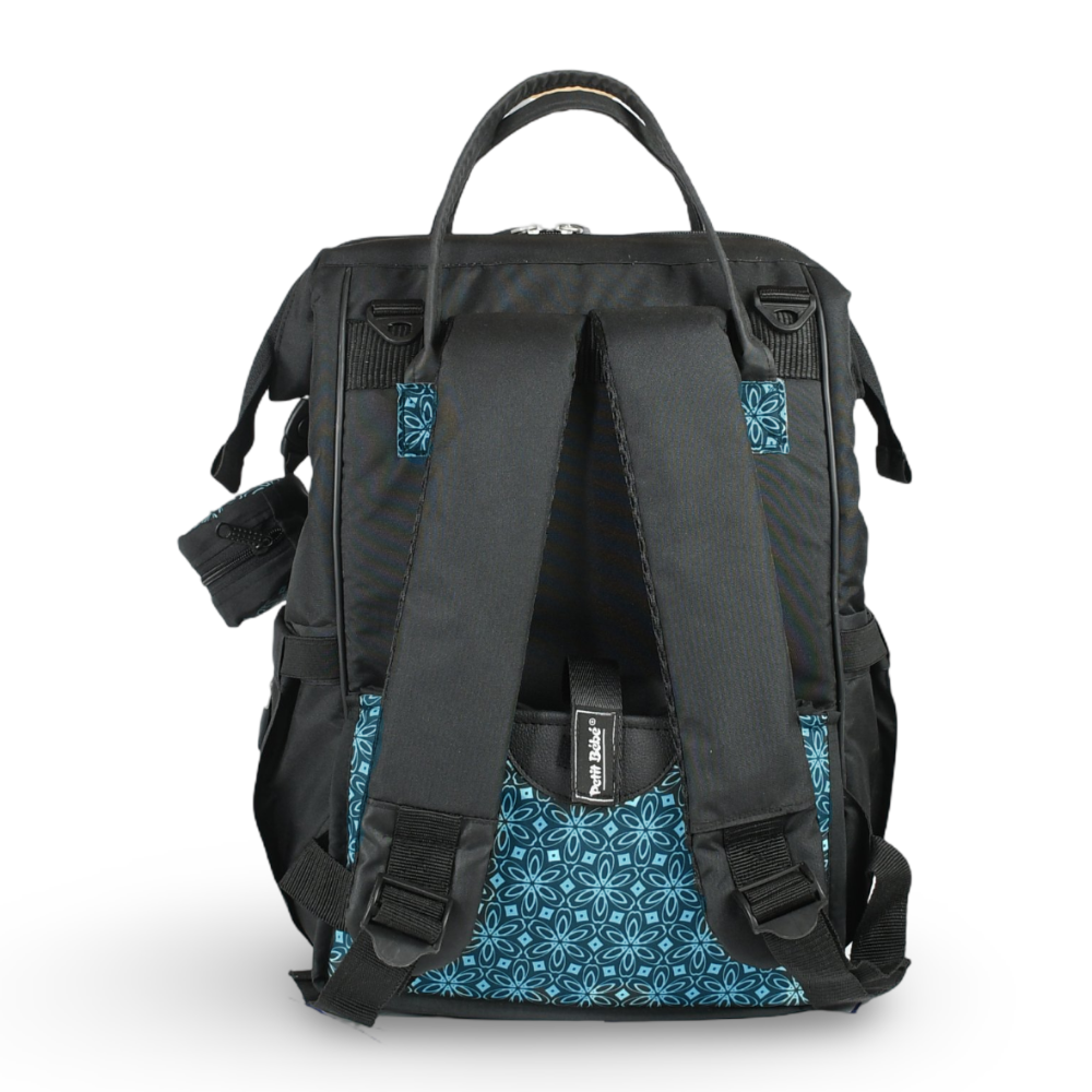 Petit Bebe Vea Baby Diaper Bag – Black & Blue