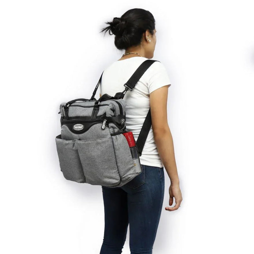 Petit Bebe Baby Diaper Bag Premium – Grey & Black