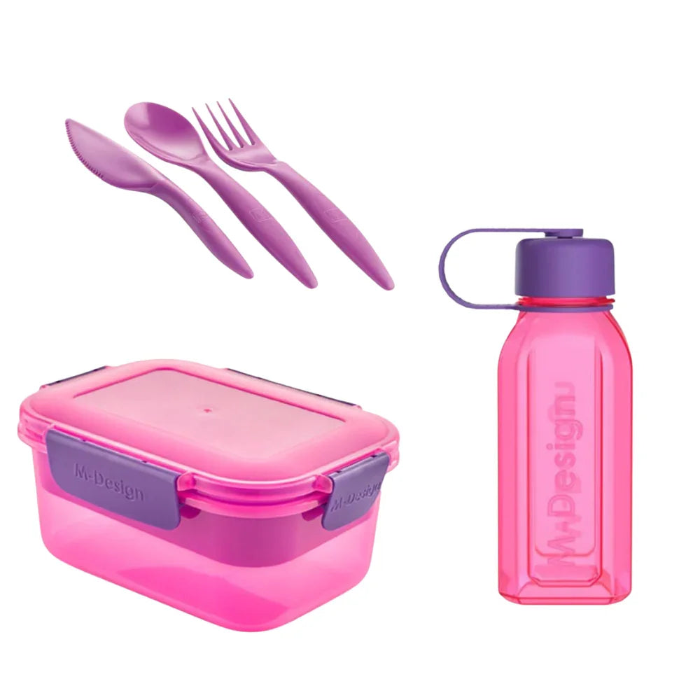 M-Design Lunch Set - 1.1 L Pink/Purple - School - M Design