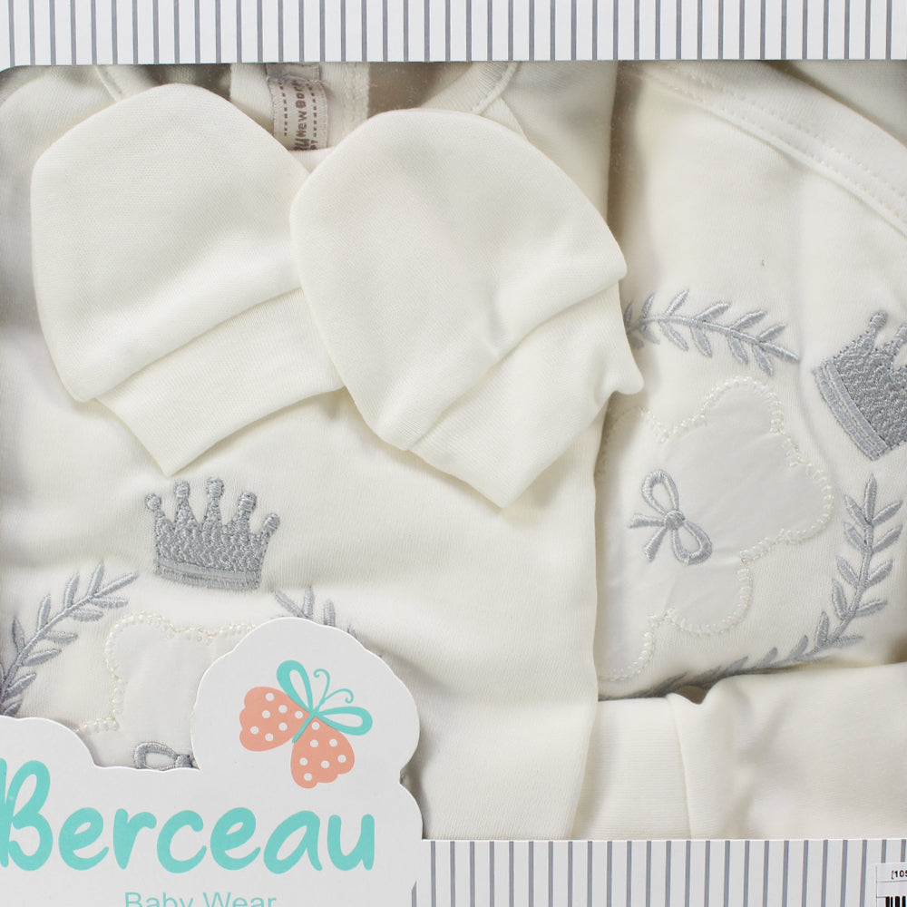 4-Piece White Baby Layette Set - Ourkids - Berceau