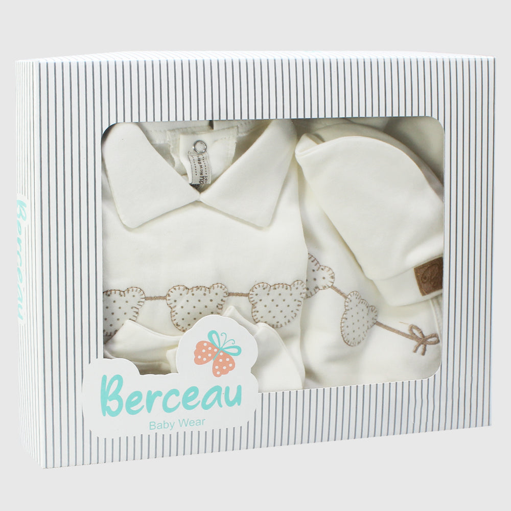 4-Piece White Baby Layette Set - Ourkids - Berceau