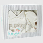 4-Piece White Baby Layette Set - Ourkids - Berceau