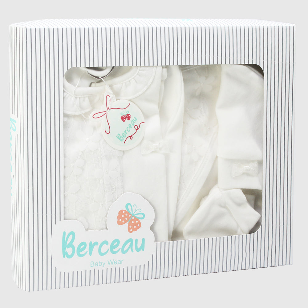 4-Piece White Baby Layette Set - Ourkids - Berceau