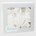 4-Piece White Baby Layette Set - Ourkids - Berceau