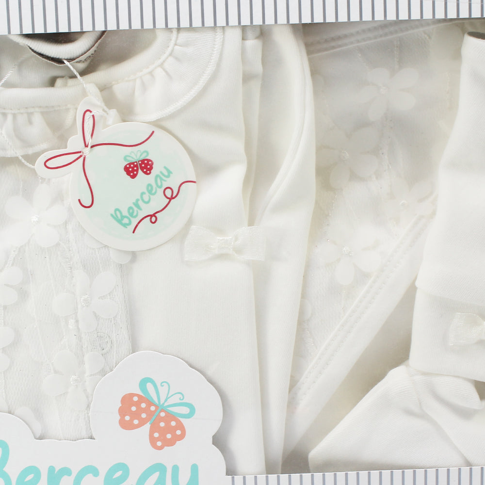 4-Piece White Baby Layette Set - Ourkids - Berceau