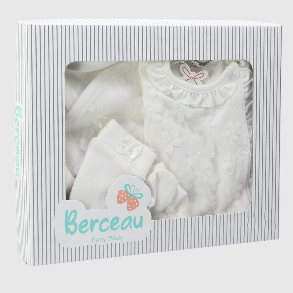 4-Piece White Baby Layette Set - Ourkids - Berceau