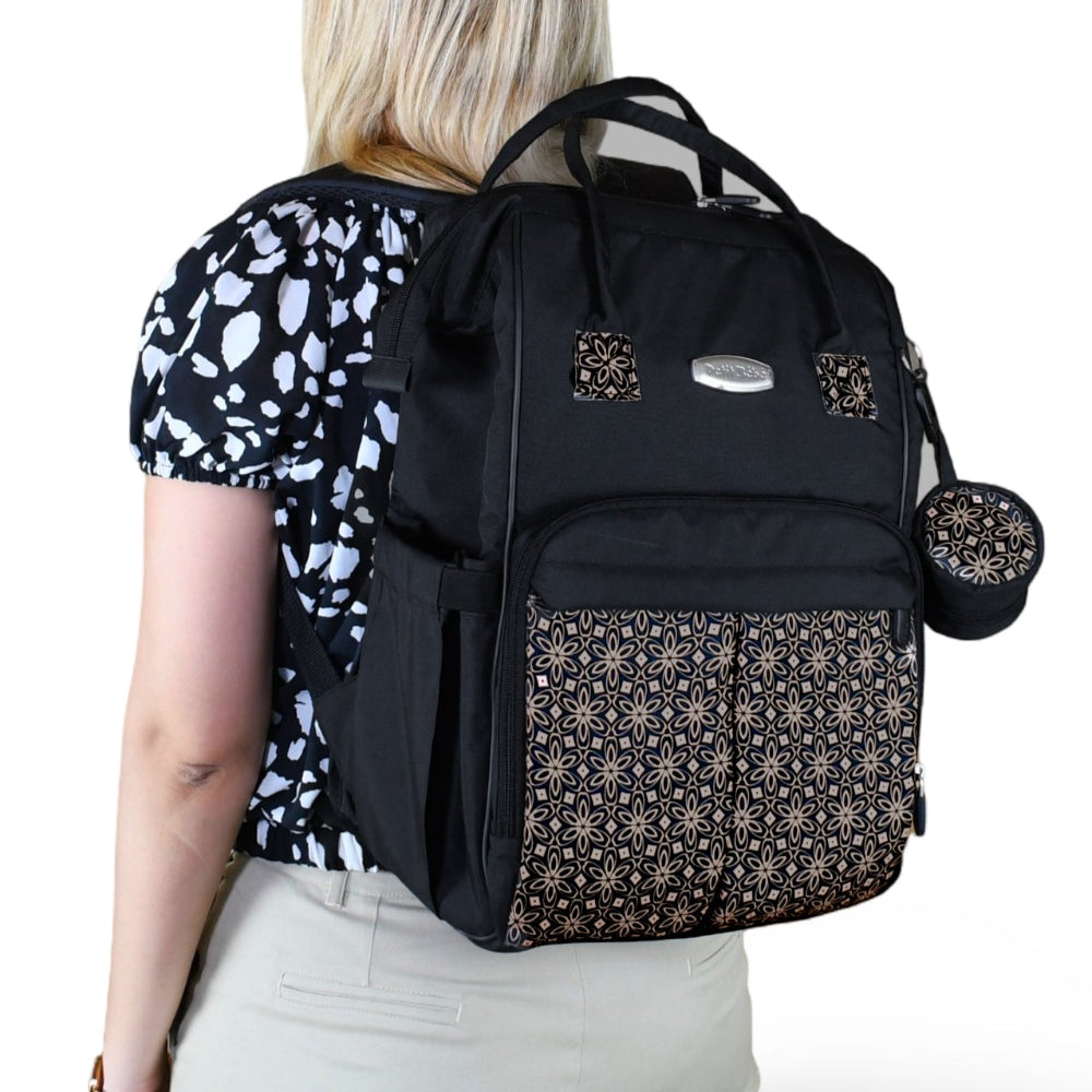Petit Bebe Vea Baby Diaper Bag – Black*Beige