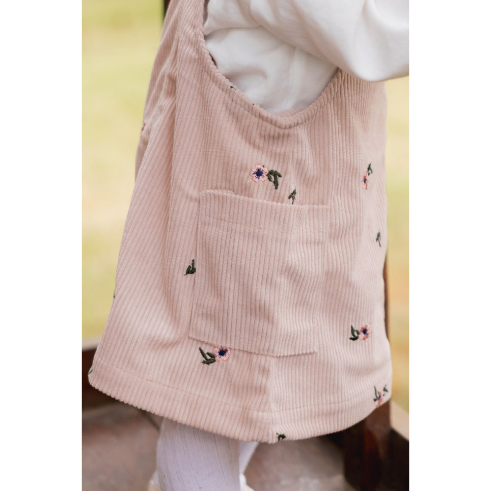 Baby Girls Cotton/Velvet 2-Piece Outfit Set – Coffee/Pink