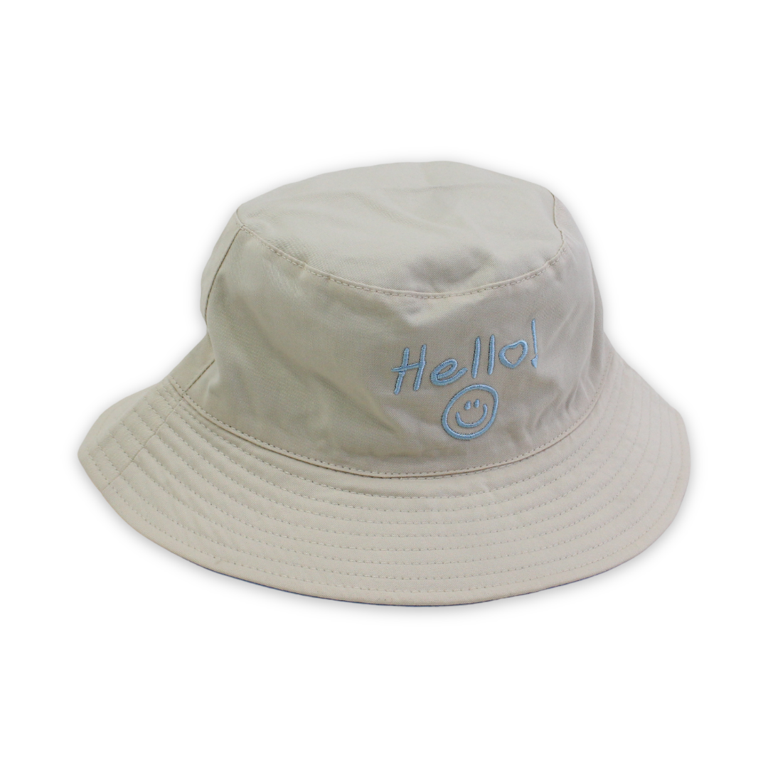Unisex Cotton Bucket Hat – “Hello“ Embroidery
