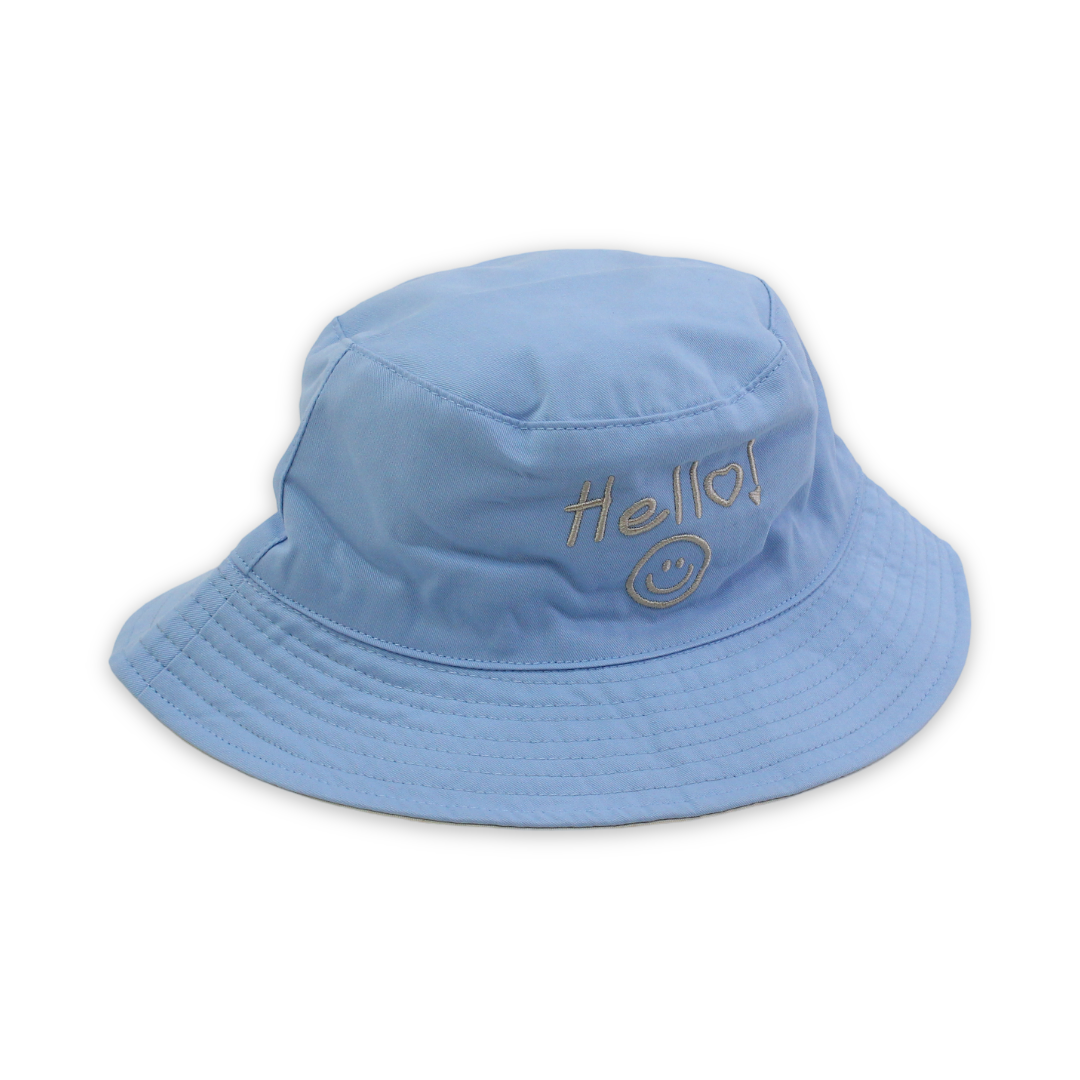 Unisex Cotton Bucket Hat – “Hello“ Embroidery