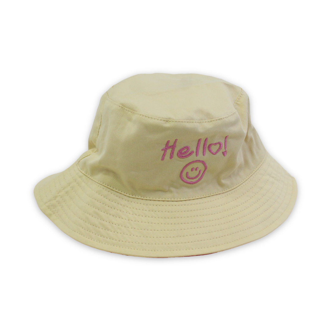 Unisex Cotton Bucket Hat – “Hello“ Embroidery