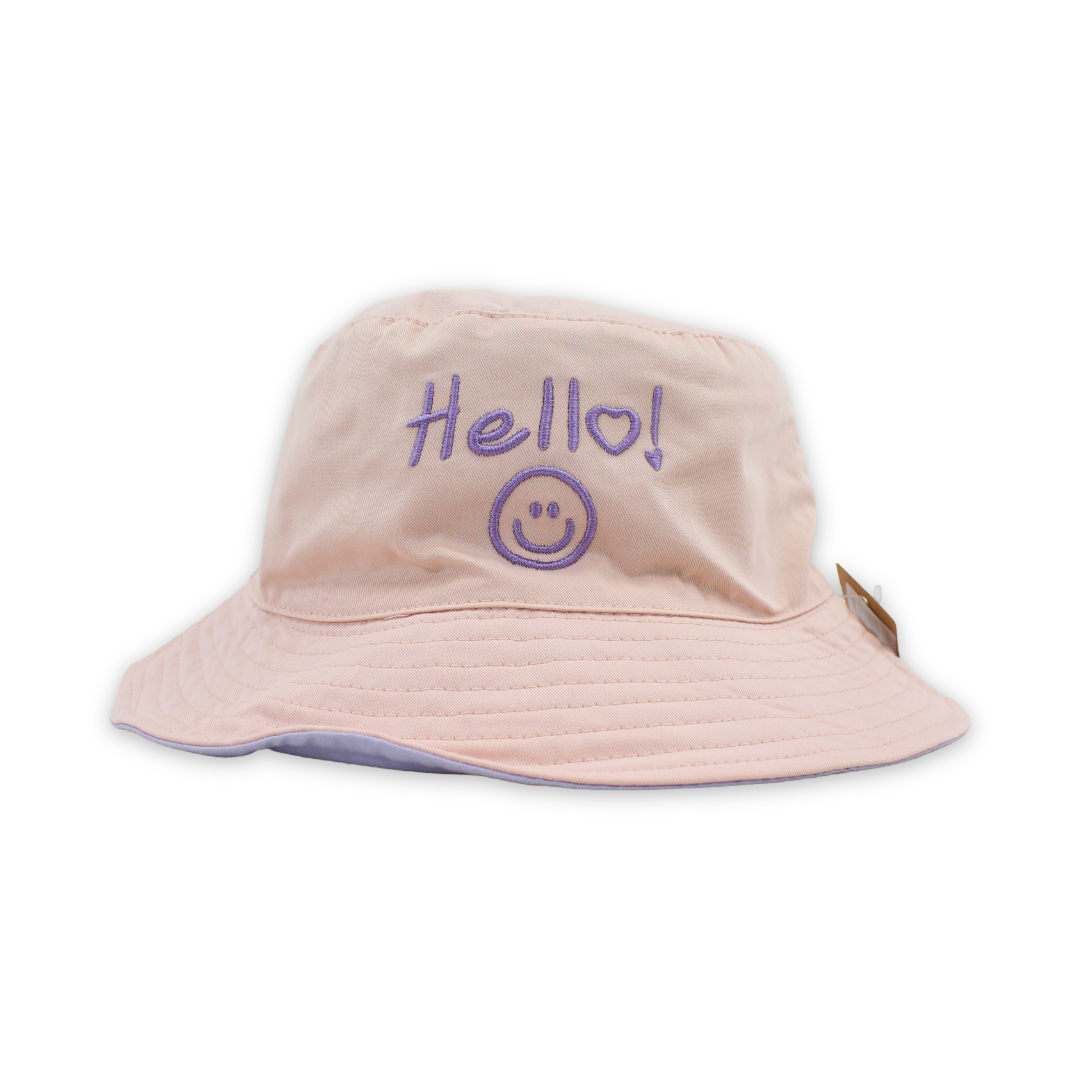 Unisex Cotton Bucket Hat – “Hello“ Embroidery