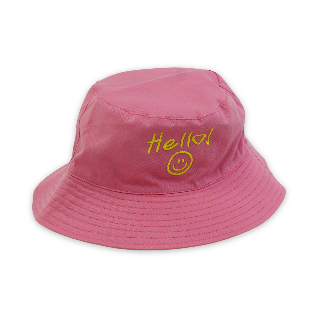 Unisex Cotton Bucket Hat – “Hello“ Embroidery