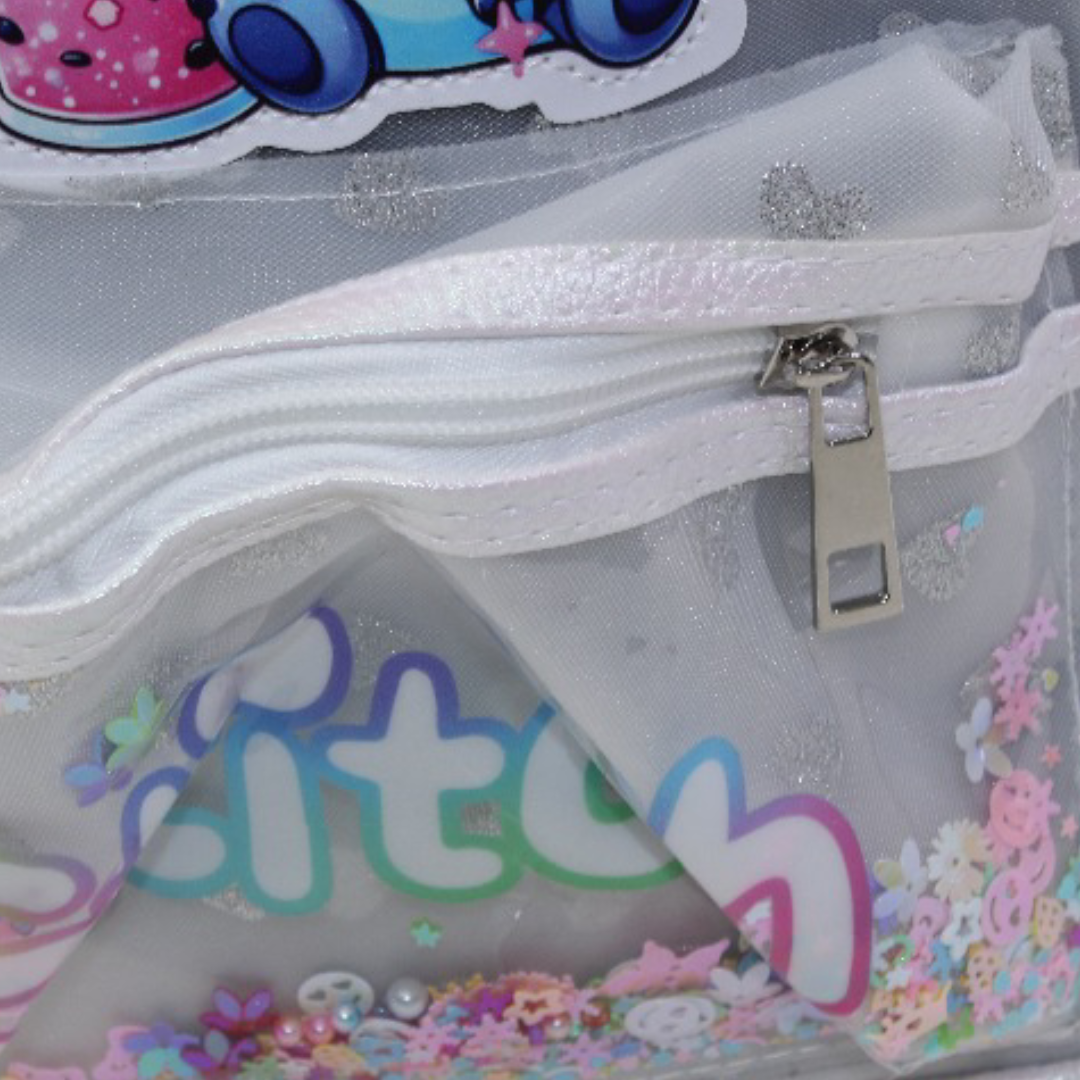 Stitch Transparent Backpack – White