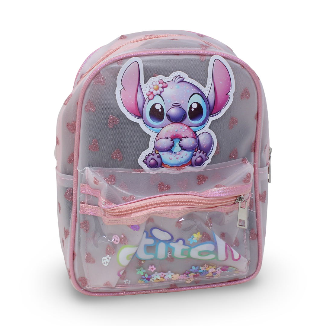 Stitch Transparent Backpack – Salmon