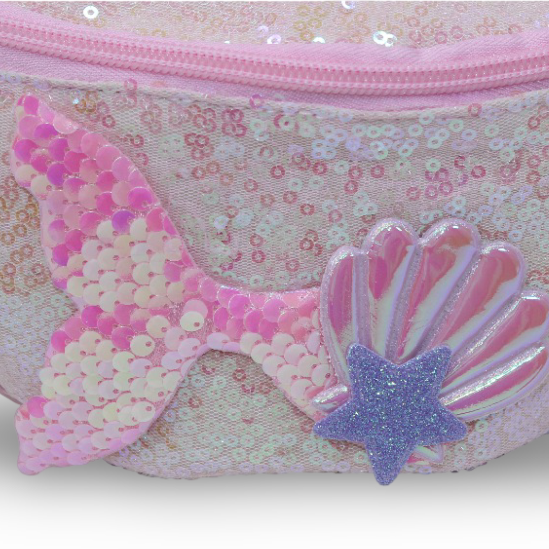 Glitter Sequins Mermaid Tail Waist Bag – Pink