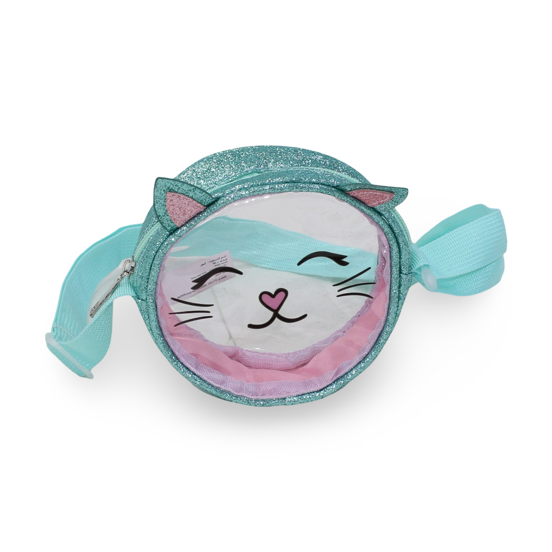 Cat Transparent Cross Bag – Green
