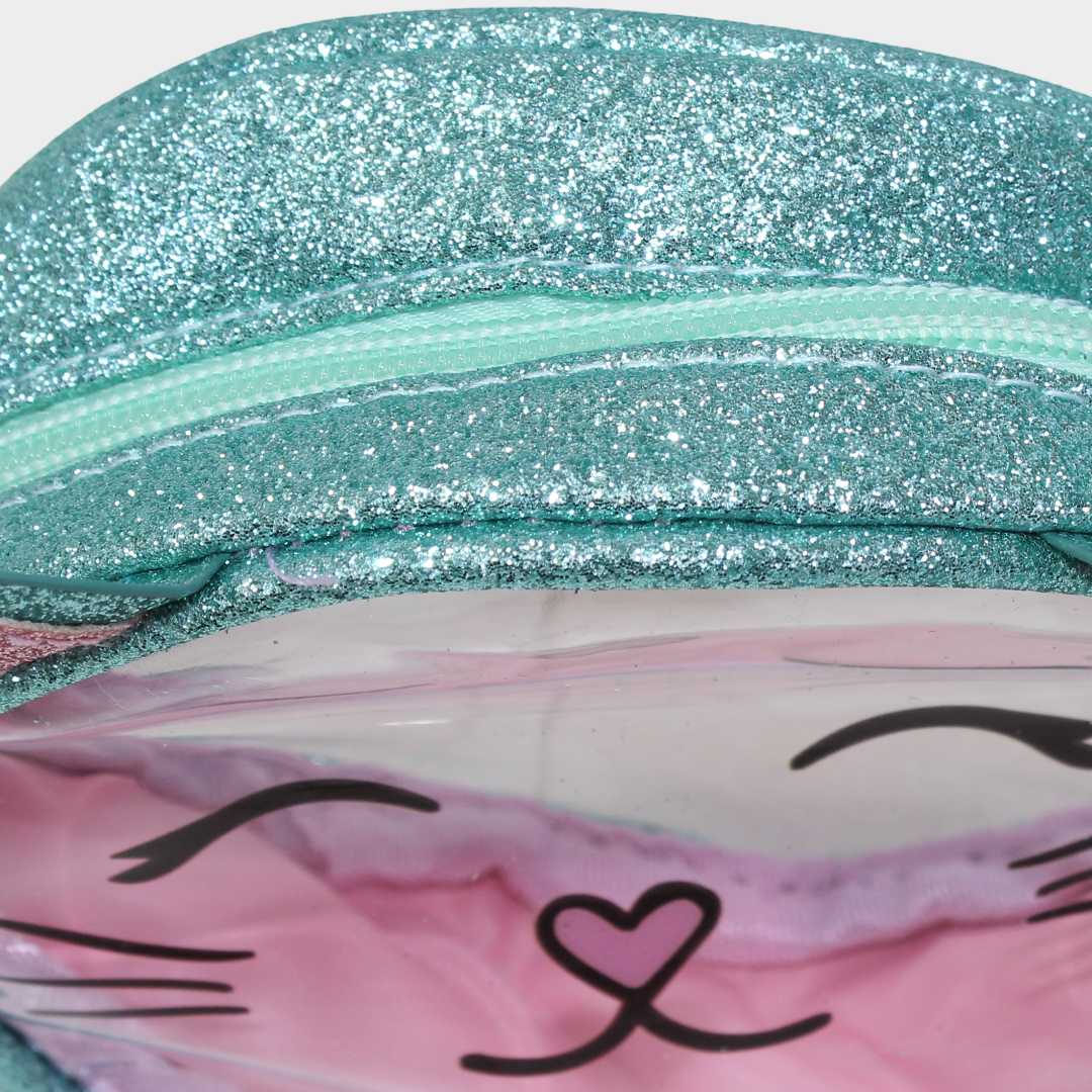 Cat Transparent Cross Bag – Green