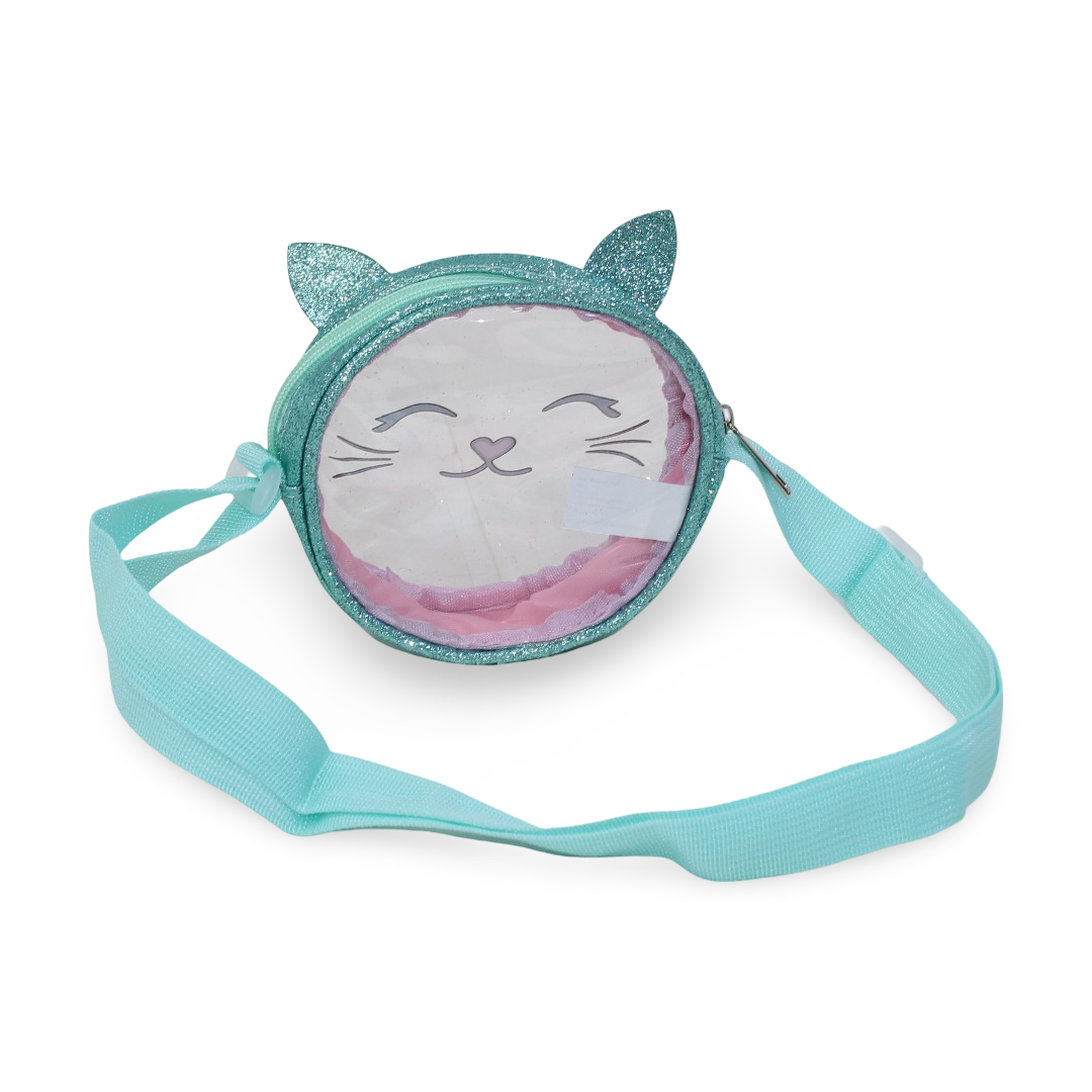 Cat Transparent Cross Bag – Green