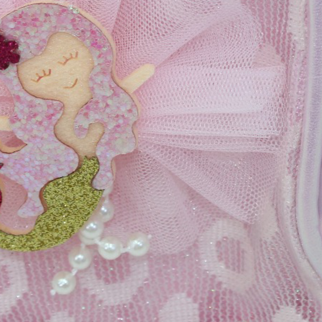 Mermaid Backpack with Pocket – Pink