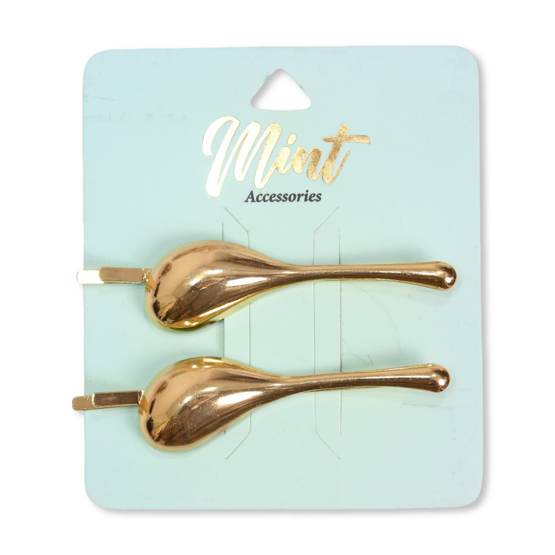 Mint Metal Hair Clips – Gold (Set Of 2)