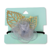 Mint Flower Hair Tie – Grey