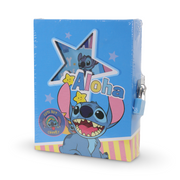 Stitch Hardcover Notebook with Safety Lock & Key – Blue