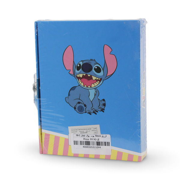 Stitch Hardcover Notebook with Safety Lock & Key – Blue