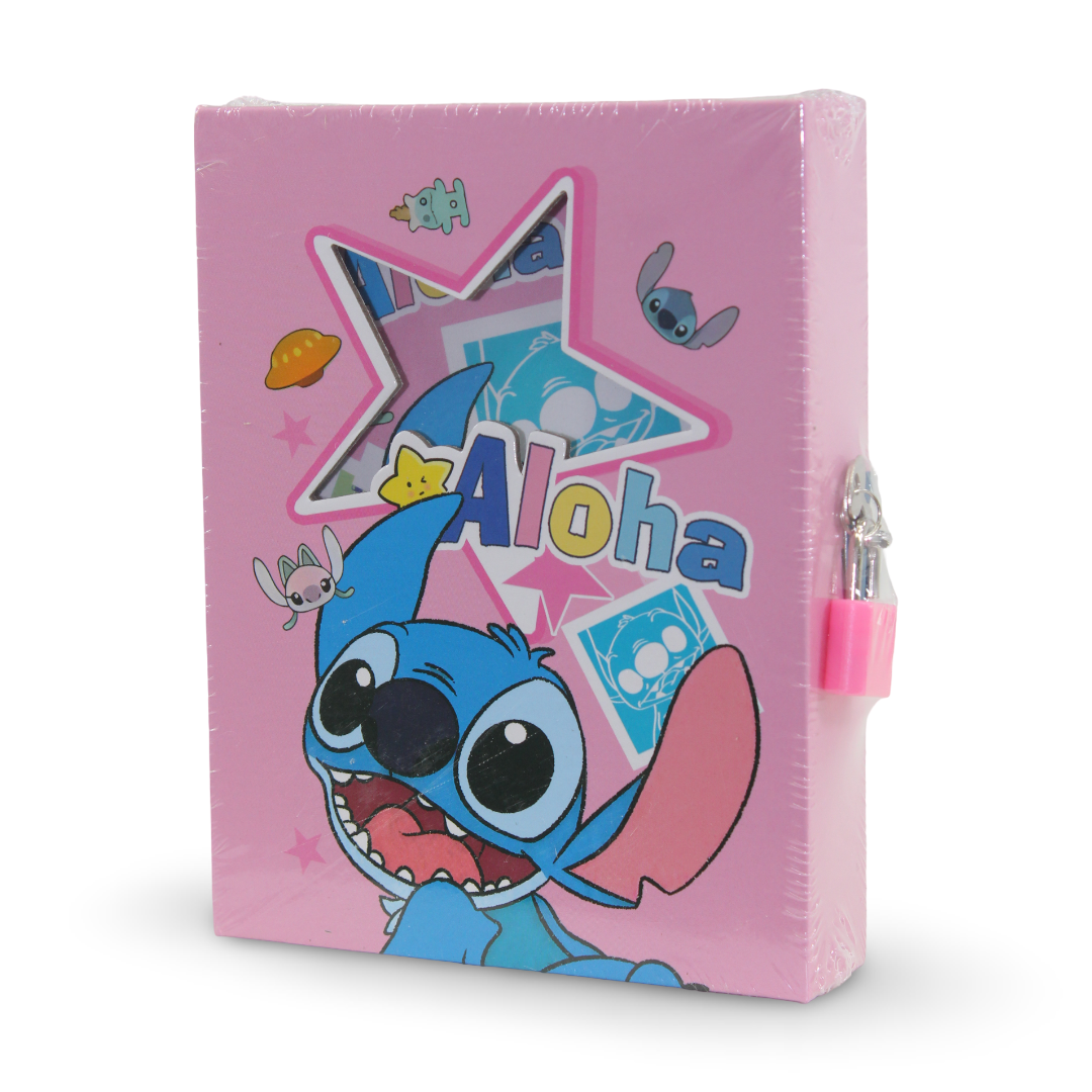 Stitch Lockable Notebook – Pink