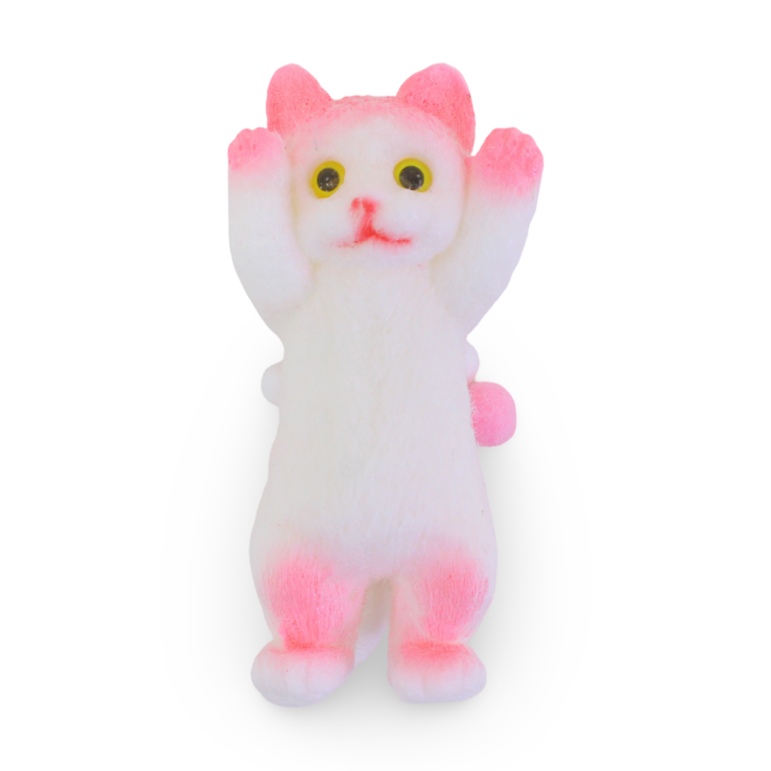 Squishy Cat Toy – White & Pink