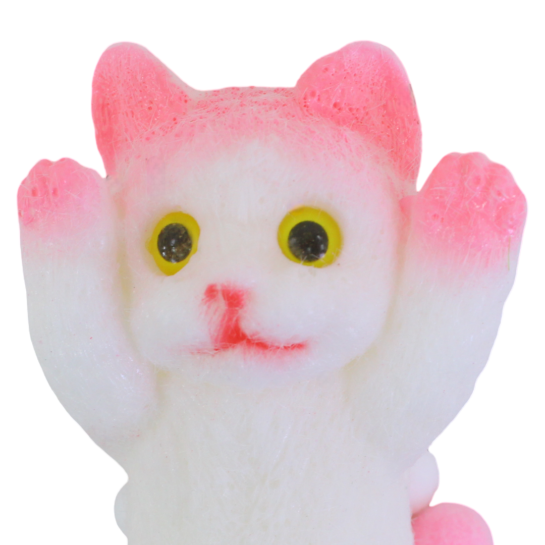 Squishy Cat Toy – White & Pink