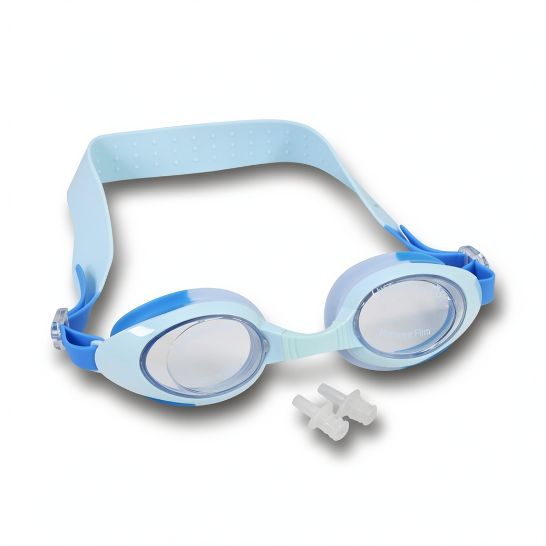 Sainteve Kids Swimming Goggles with Stars – Baby Blue & White