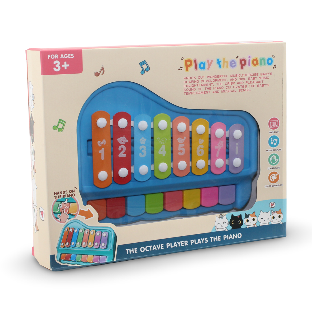 Huanger Large Vocal Piano Xylophone Toy for Kids – Blue