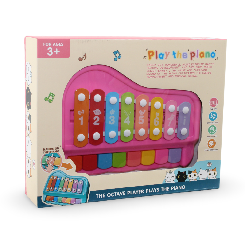 Huanger Large Vocal Piano Xylophone Toy for Kids – Pink
