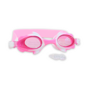 Silicone Swimming Goggles – Pink & White