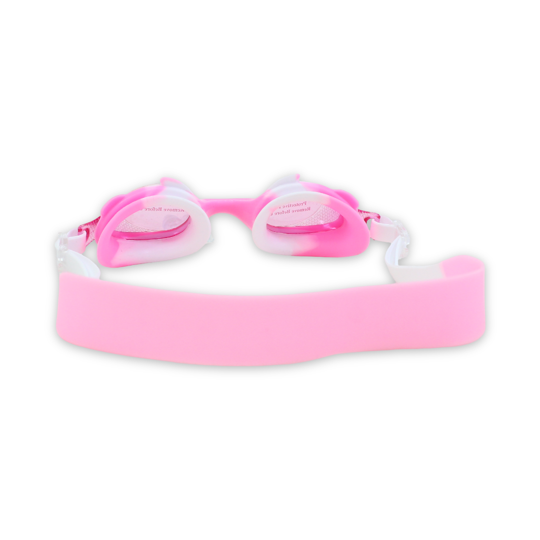 Silicone Swimming Goggles – Pink & White