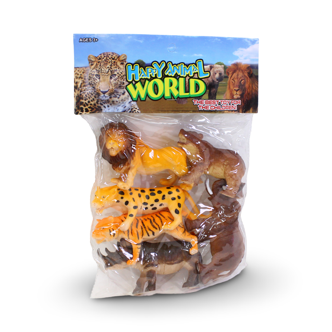 Happy Animal World Toy Set 6 Pcs - Toys - Lego Toys