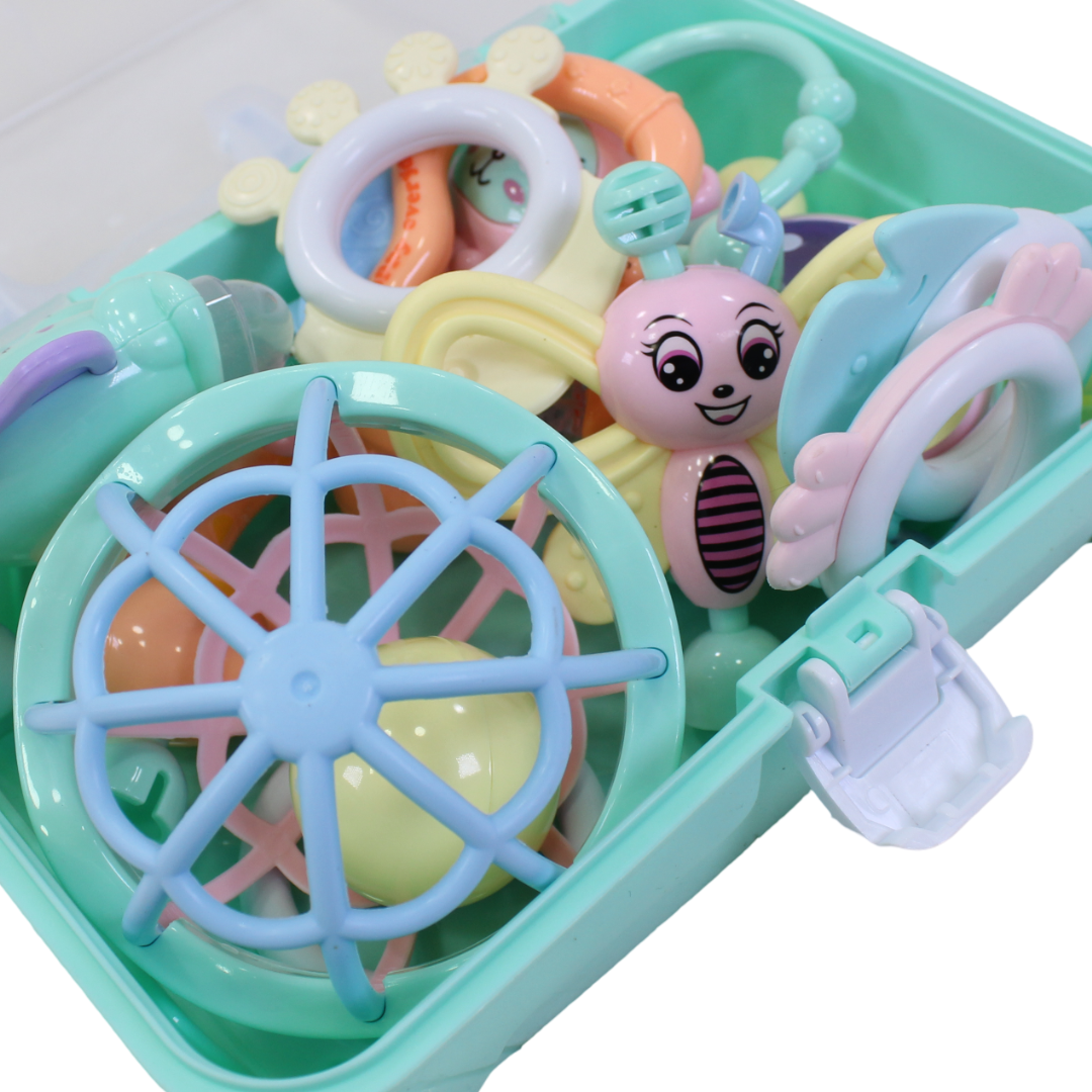 Baby Rattle and Teether Set 10 Pcs – Mint