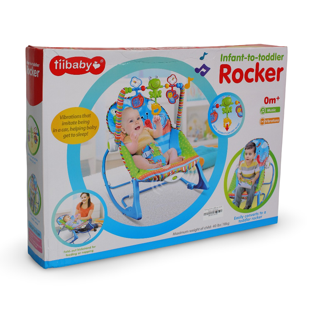 Tiibaby Infant-to-Toddler Rocker – Baby Blue & Green