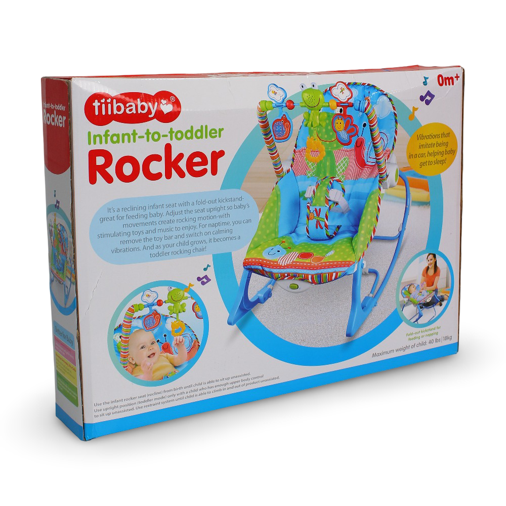 Tiibaby Infant-to-Toddler Rocker – Baby Blue & Green