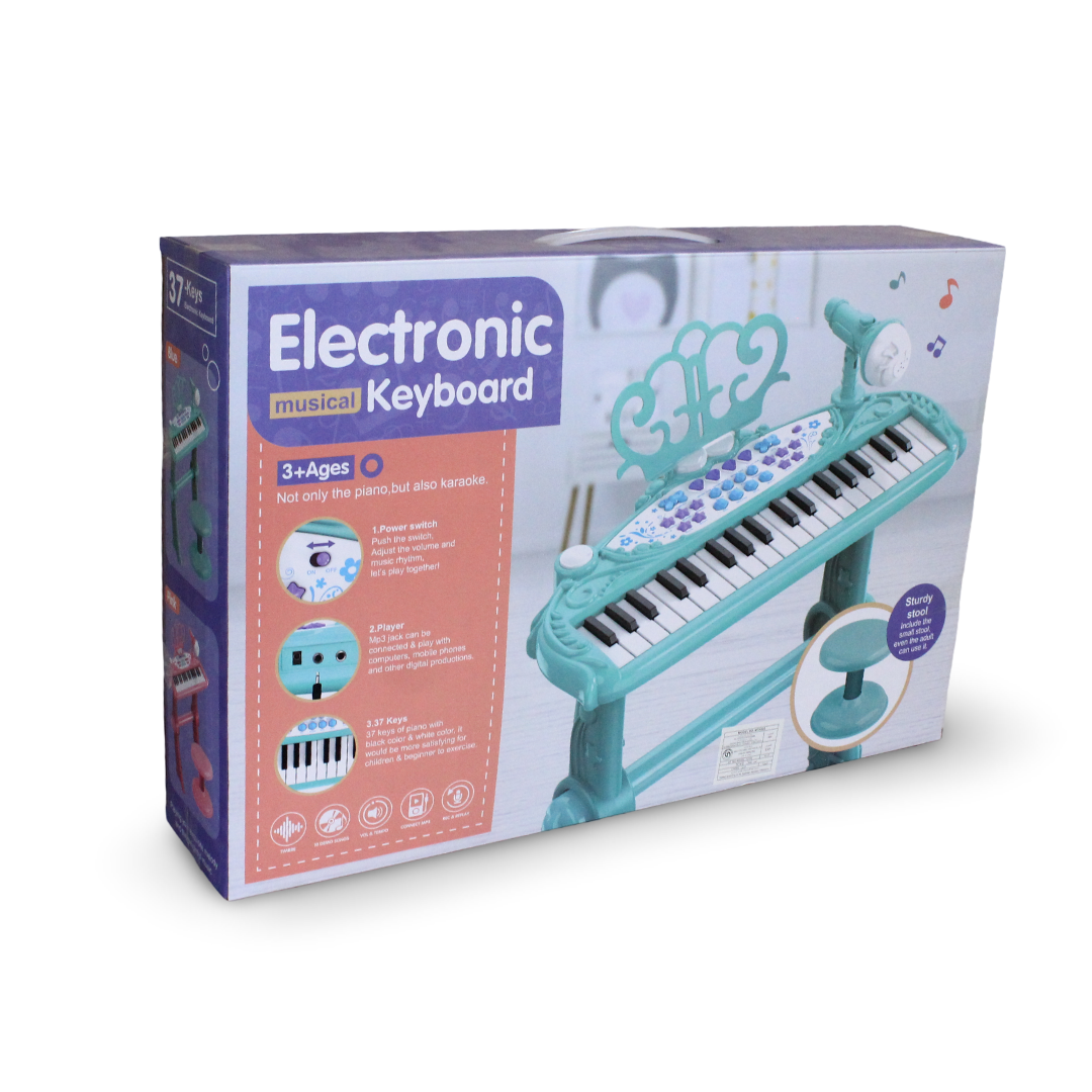 Electronic Keyboard Set with Chair 37-Key – Green