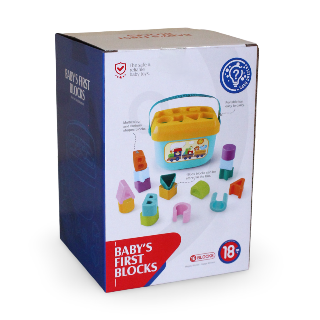 Huanger Baby's First Blocks Shape Sorter Set – 16 Pcs