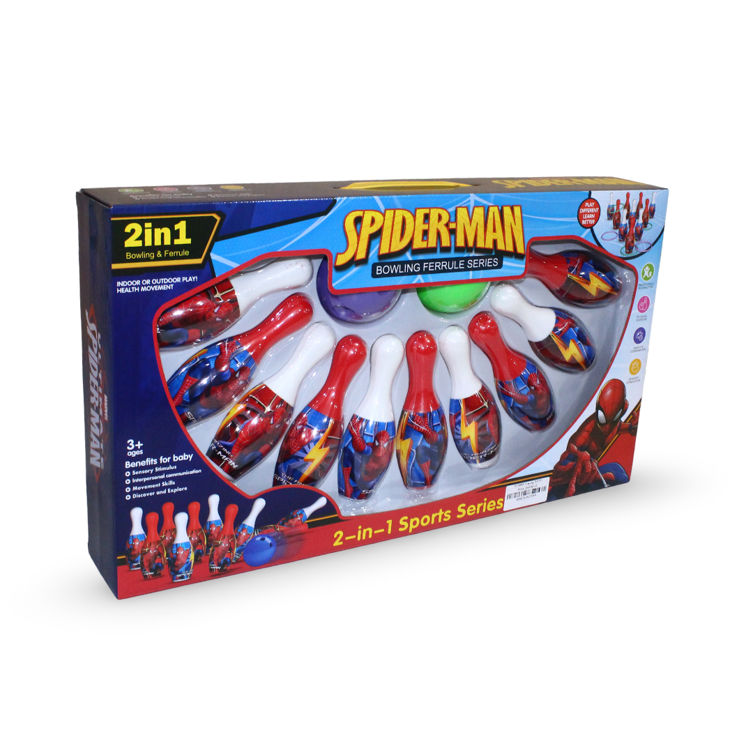 Spider-Man 2-in-1 Bowling and Ferrule (Ring Toss) Set
