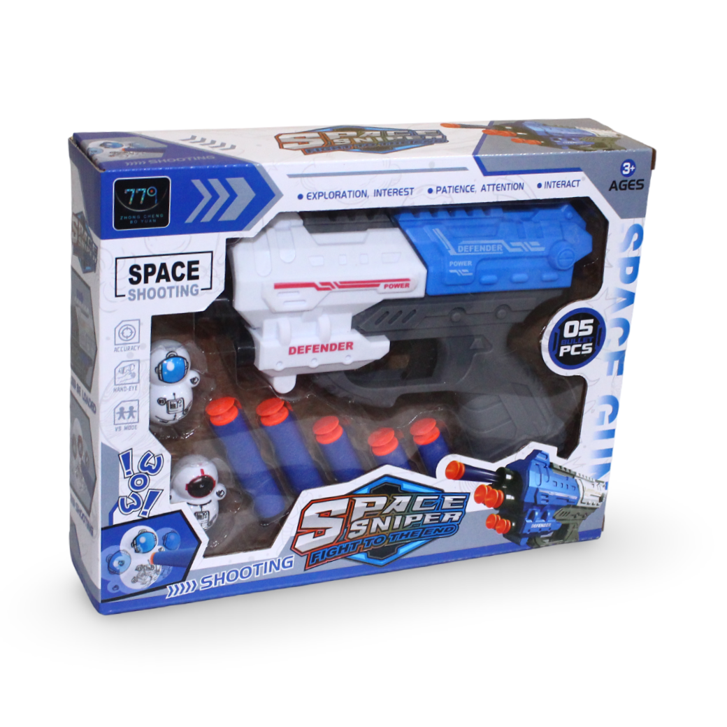 "Space Sniper" Foam Dart Blaster Toy Set – Blue