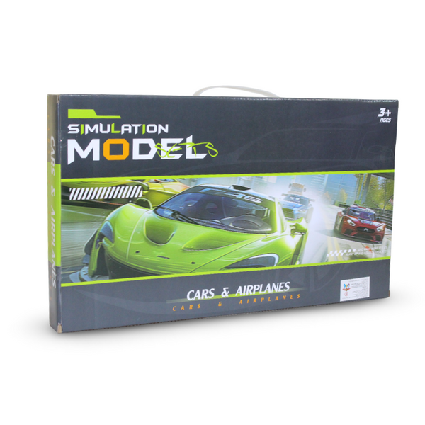 All-in-One Turbo Racing Cars and Flying Planes Pull-Back Action Set – 14 Pcs