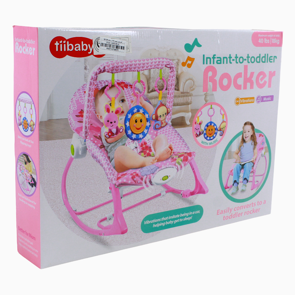 Baby Rocker with Toys and Music - Pink
