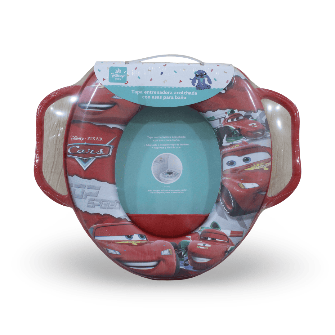 Soft Toilet Seat – Red with Cars Print