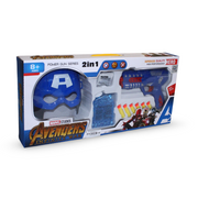 2-in-1 Power Gun Set (Captain America Mask & Blaster)
